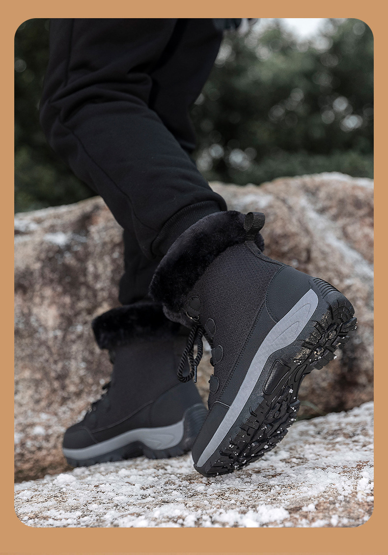 Snow Boots, High Top Men's And Women's Hiking Shoes, Cotton Shoes_voghion.com