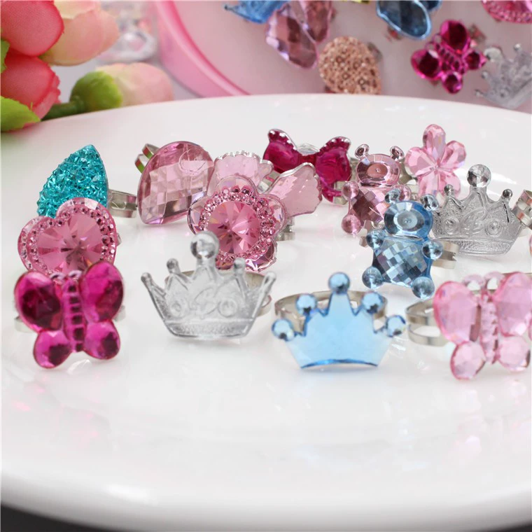 Children's wedding ring, artificial ring with stone, 36, with gem, diamond encrusted