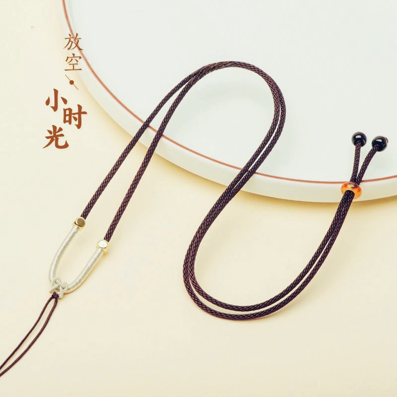 Cordón colgante al por mayor cordón de cuello multicolor jade ágata cordón tejido ajustable cordón de collar más cuentas de jade