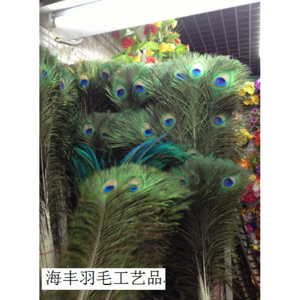 Colorful peacock feather decorations for vases, essential DIY materials, peacock feathers of various lengths and pheasant feathers
