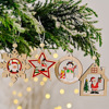 Cross border New products Christmas ornament Christmas woodiness printing Pendant A box of 12 Santa Claus Snowflake Pendant