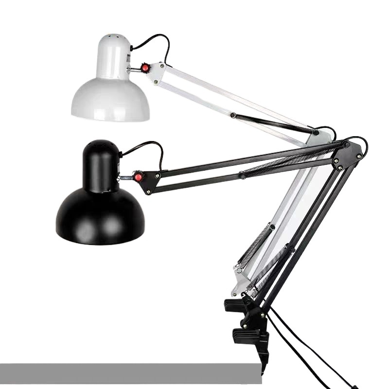 Lámpara de escritorio de trabajo Lámpara de noche plegable dormitorio estudio lámpara de lectura LED lámpara de uñas iluminación escritorio lámpara de mesa led brazo largo