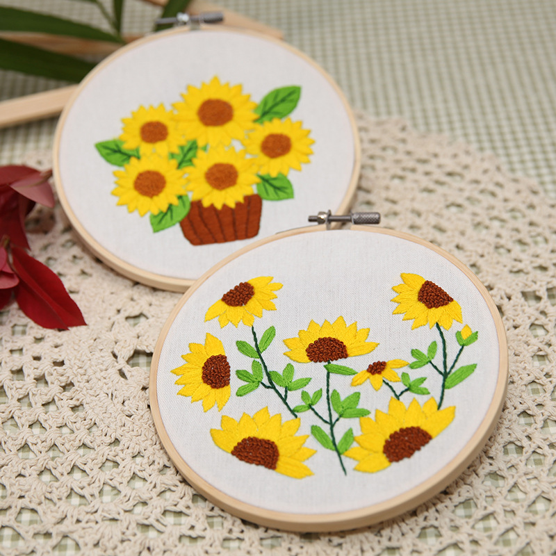 Transfronterizo hecho a mano DIY tridimensional material de bordado paquete bordado traje planta principiante niños kit hecho a mano