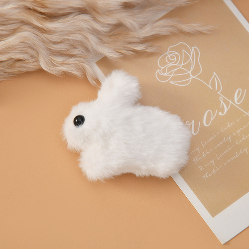 Colorful cotton-filled rabbit doll DIY plush brooch rabbit hair accessories key chain pendant jewelry accessories wholesale