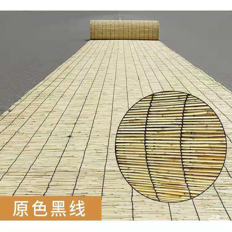 Reed Curtain Primary Color Blackout Decorative Roller Curtain Straw Curtain Partition Ceiling Curtain Wall Balcony Curtain Large Roller