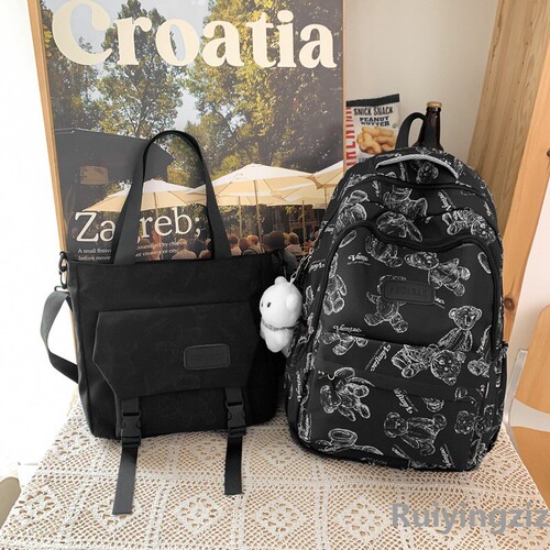 Japanese-style casual middle school double-shoulder backpack primary school reduced burden backpack for middle school students, Ins high-quality backpack, waterproof bag