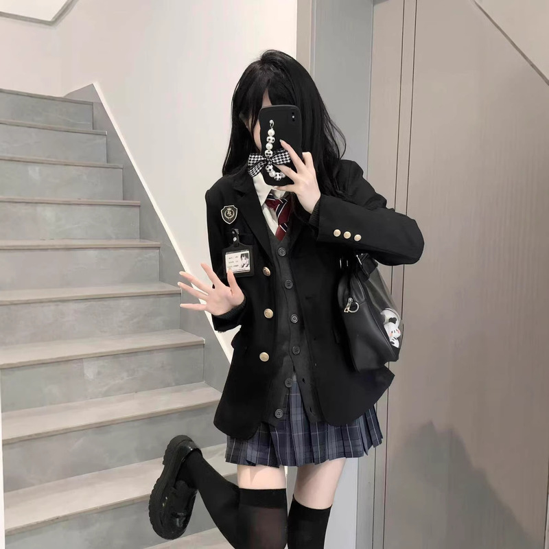 Japanese-Style Jk Uniform Blazer for Women, New Autumn and Winter Japanese Academy Style, Loose Casual Versatile Suit Japanese-Style Jk Uniform Blazer for Women, New Autumn and Winter Japanese Academy Style, Loose Casual Versatile Suit