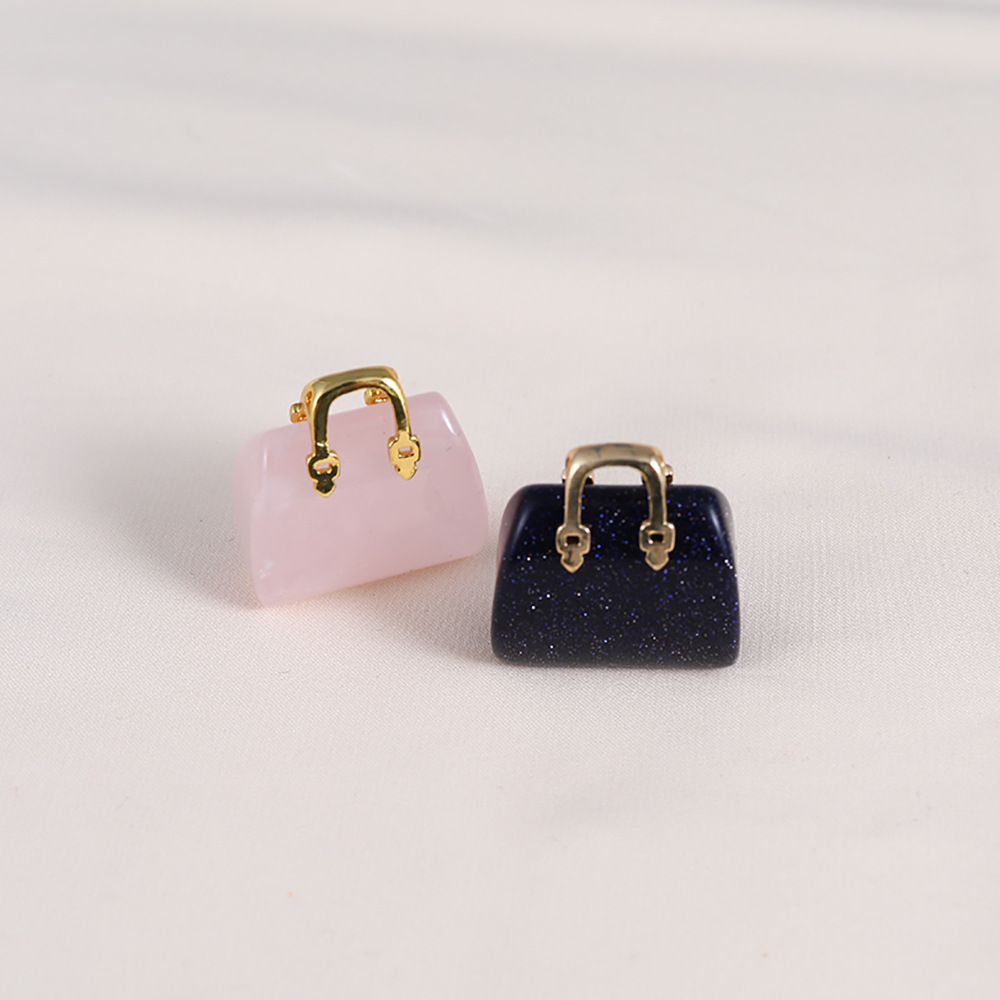 natural stone, Crystal, Agate Material 1 Piece 25 * 28mm Natural Stone Crystal Agate Bag Pendant