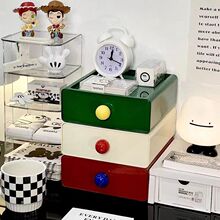 简约复古抽屉式小箱收纳盒储物盒办公室书桌上桌面上置物架整理柜