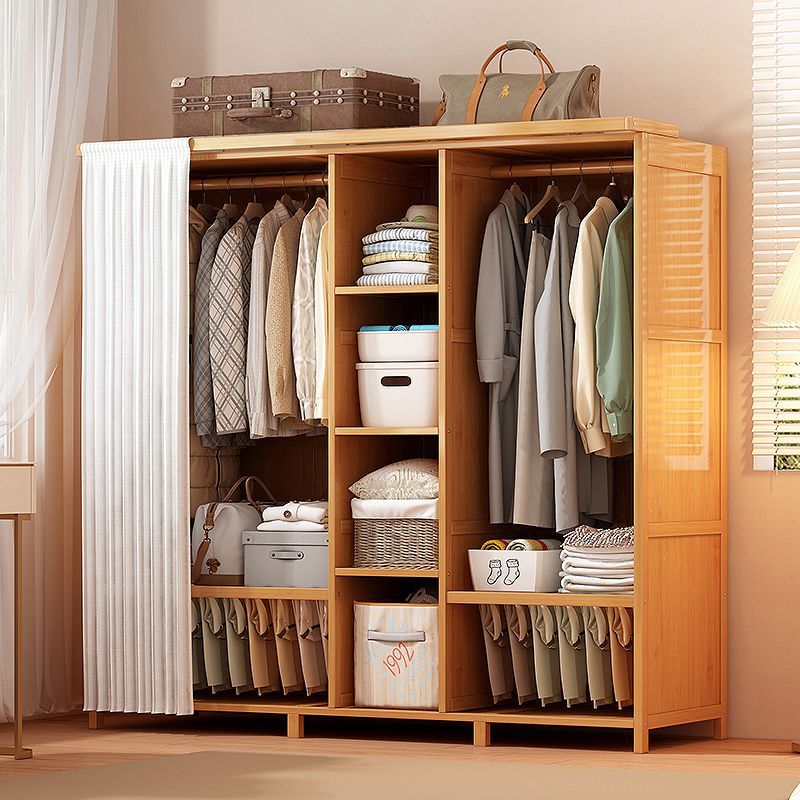 Wardrobe Hanger Household Multi-Grids Wall-To-Ceiling Storage Cabinet Bamboo Rental House Dormitory Bedside Clothes Storage Cabinet