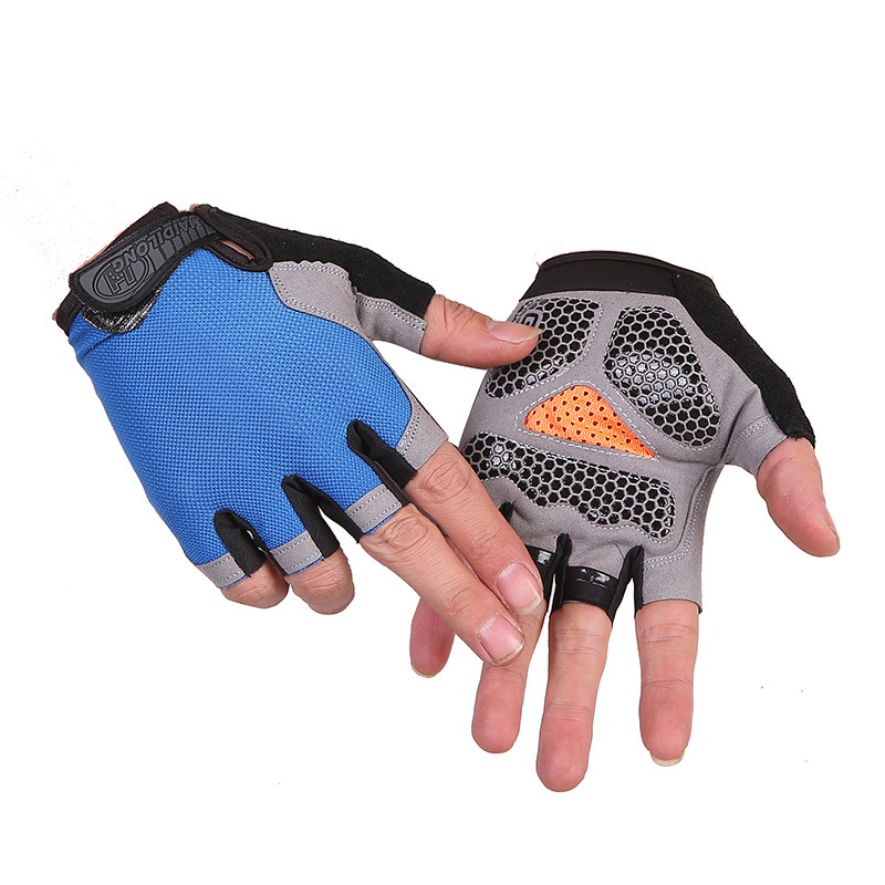 Plegable neto equitación fitness halterofilia medio dedo guantes tácticos fitness deportes al aire libre hombres y mujeres guantes de protección solar