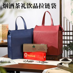 厚手の高級大型荷重ファスナー不織布とロゴ包装の手提げ収納袋