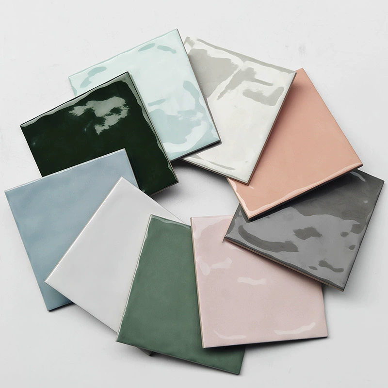 Вогнутые водяные ряби маленькие квадратные плитки белые зеленые розовые серые для ресторана кухни ванной стены 150x150 плитка Foshan