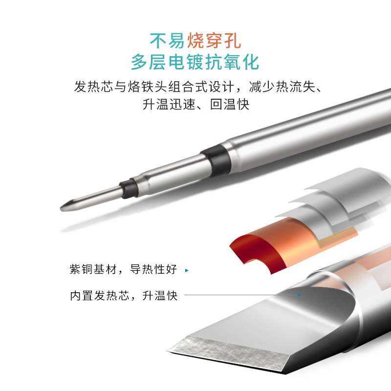 j870烙铁头兼容焊锡凯伦马蹄形尖咀多嘴扁平刀口C4焊台大功率西g3