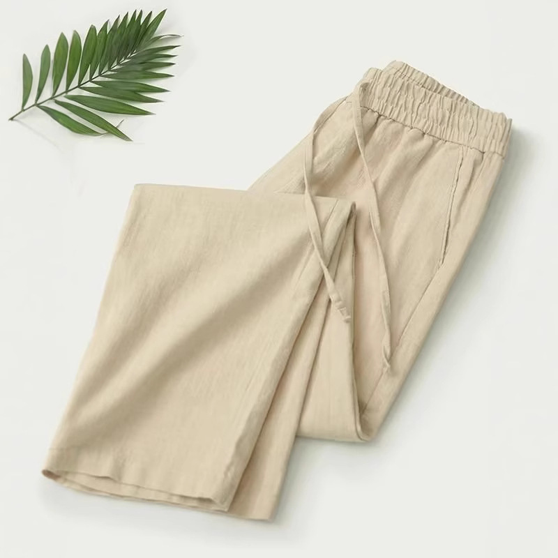 universal retro solid color trousers