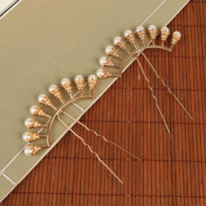 Pearl U-shaped Hairpin Antique Hanfu Hair Accessories Ancient Clothes Hair Crown Tang Feng Ming Hairpin U-shaped Hairpin