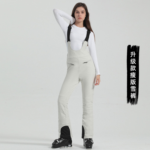Women's Snowboard Snow Pants with Elasticated Waistband, Cross-Border Shipping, Stretch Fit, Windproof and Waterproof Outdoor Black Snow Pants
