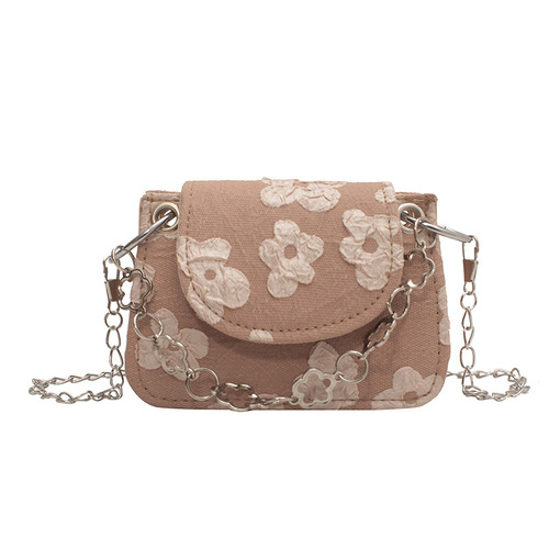 Popular textured small bag for women  spring and summer new style trendy mini chain hand-held shoulder crossbody bag small square bag