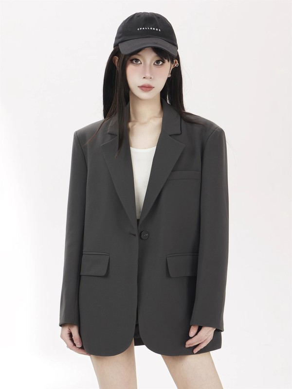 好面料休闲西装外套女2025秋季新款宽松版气质通勤网红炸街小西服|undefined