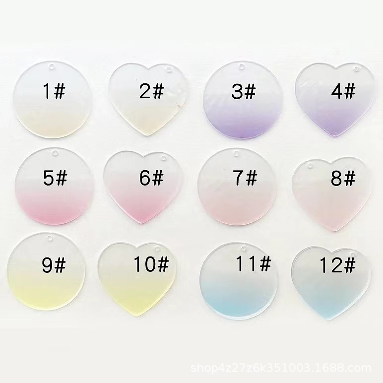 Acrílico Goo tarjeta bandeja DIY transparente brillo gradiente acrílico llavero Goo tarjeta colgante mano tienda Goo Ka traje