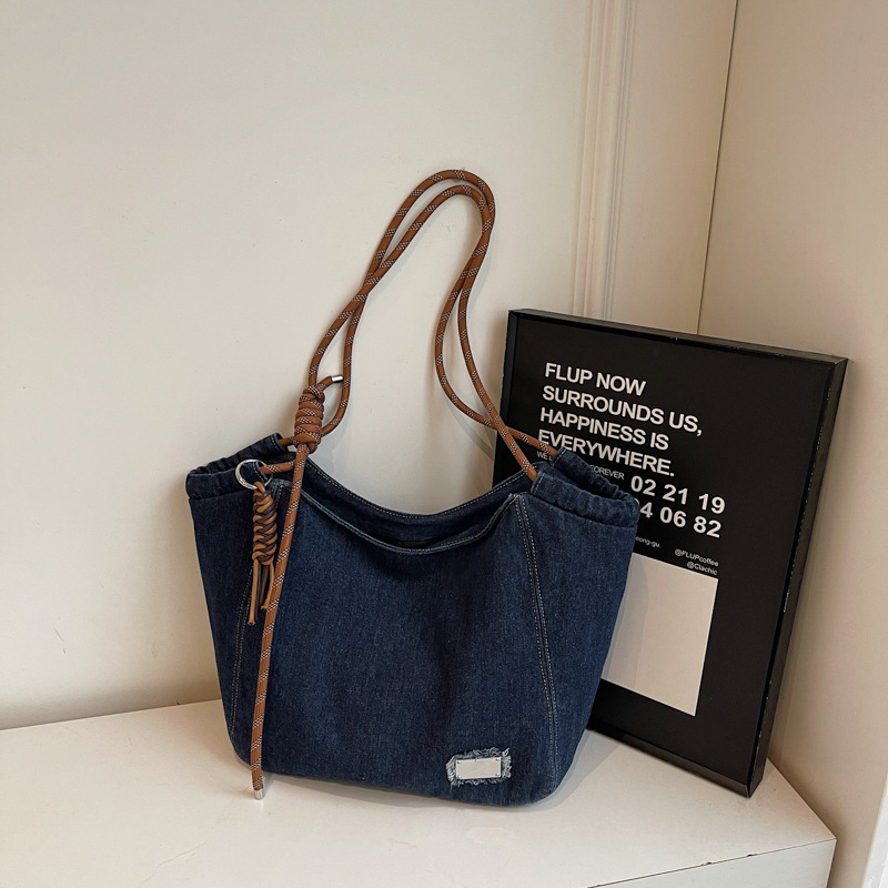 跨境外贸中古牛仔链条子母包丹宁tote vintage耐磨百搭简约休闲包|undefined
