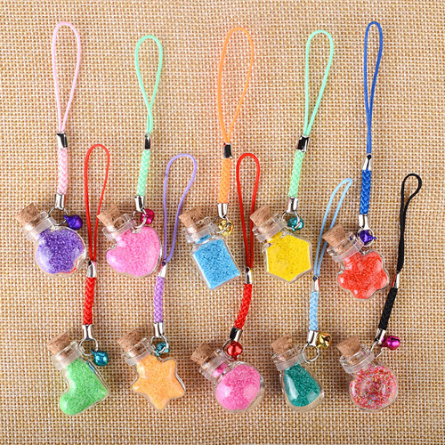 Cross-border exclusive mini alien bottle with wooden stopper wish bottle transparent glass bottle pendant necklace small shape bottle DIY