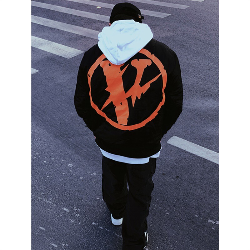 Vlone Fast American Cotton Jacket Fujiwara Hiroshi Lightning Cotton Jacket Men's Design Jacket Winter Jacket Trendy