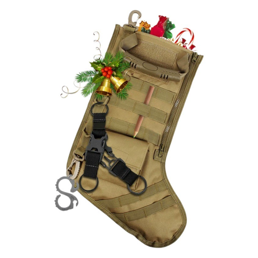 Спорт на открытом воздухе Тактические рождественские чулки Поясная сумка Сумка для хранения Рождественские чулки Висячие украшения оптом Взрослая военная сумка Сумка для аксессуаров