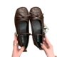 silver Ballet Flat Shoes Women's 2024 New Summer Dress French Round Toe Mary Jane Shoes