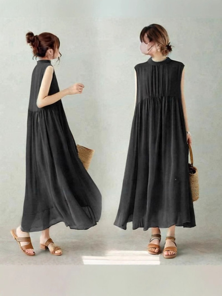 Japanese summer shiffon dress sleevless