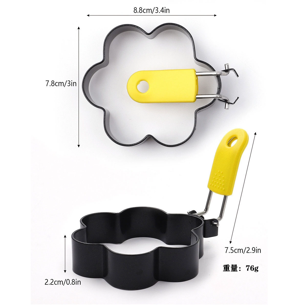 Multi-style non-stick fried egg omelette mold DIY model fried egg omelette love five-pointed star poached egg meat pie fried egg circle