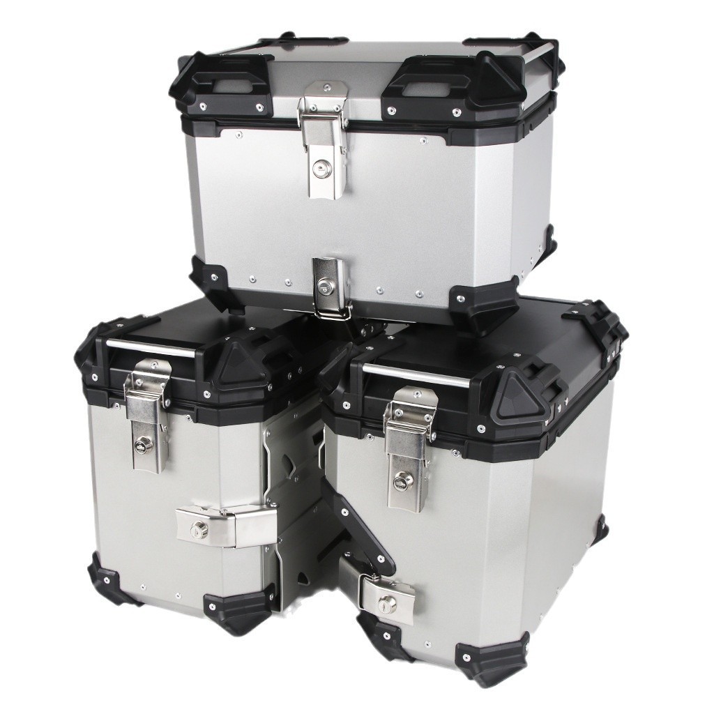 Hot-Selling 28L35L Large-Capacity Corner-Protected Aluminum Alloy Side Box, Universal Waterproof and Anti-Collision Travel Motorcycle Tail Box