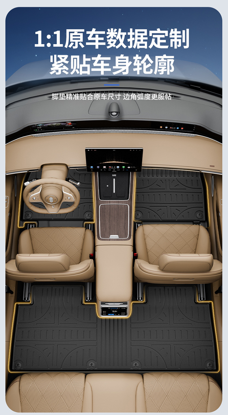 Suitable for the Xiangjie S9T Special Vehicle, All-Weather Tpe Car Floor Mats, Trunk Mats, and Car Accessories