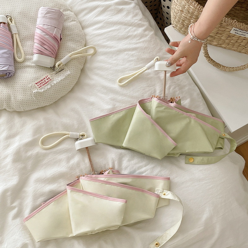 見栄えの良い、超軽量でコンパクトな 40% off ミニ日傘、晴雨兼用、女性用ポータブルダブルカラーグル日焼け止め UV|undefined
