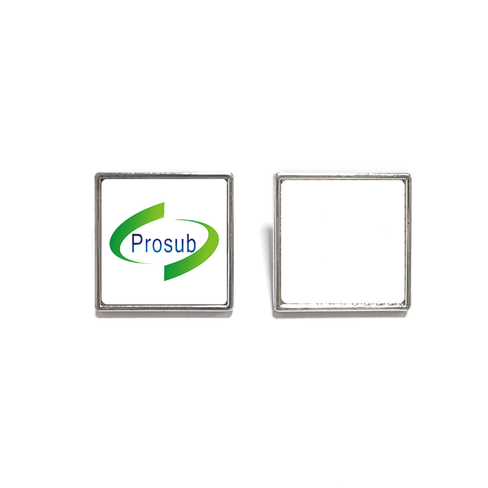 Insignia de transferencia térmica Insignia de acero inoxidable dibujo Insignia de bricolaje Insignia cuadrada de metal Empleado Tarjeta de trabajo empresarial