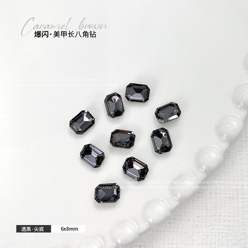 투명 블랙 6x8mm 싱글