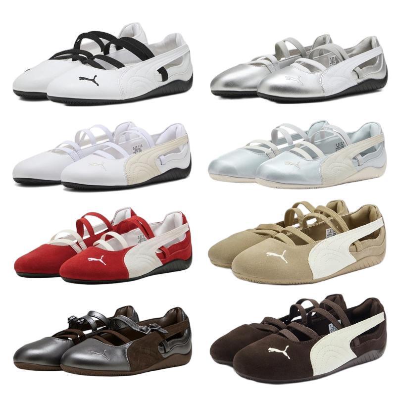 Pm Brand Women's Mary Jane Dance Shoes Speedcatballet Ballet Shoes Low-Top Casual Grape-Colored Mom Shoes for Women