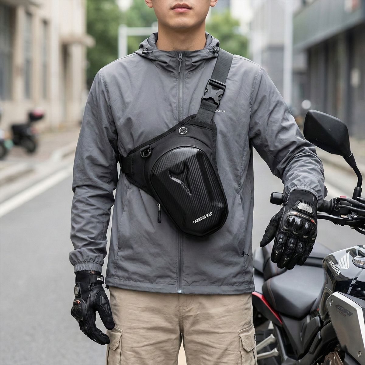 Cross-border men's cycling motorcycle multifunctional tactical leg bag, waterproof leg strap waist bag, outdoor crossbody bag