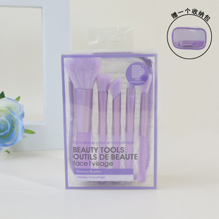 5-Piece Makeup Brush Set with Mesh Bag, Quick-Drying Makeup Brush Set, Ultra-Soft Powder Brush, Stippling Blush Brush