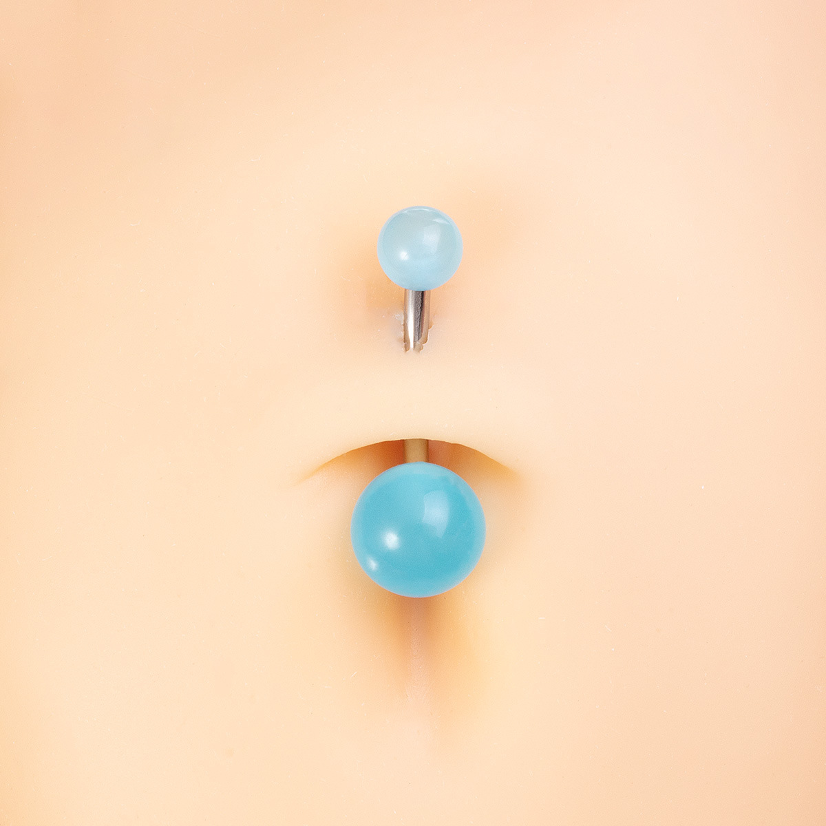 Fashion Hongtu Schmuck Großhandel Bonbonfarbener, bordeauxroter Acryl-Edelstahlstab für den Bauchnabel, 6 leuchtende Teile, einfach zu tragen_voghion.com