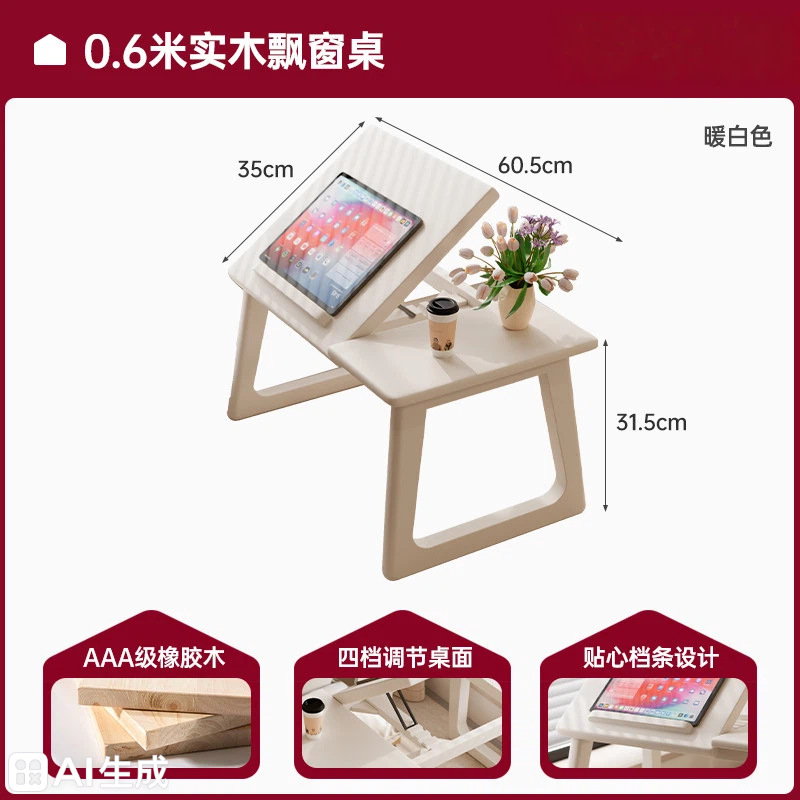Tabla de ventana flotante, tabla plegable de tatami japonés, tabla de computadora, tabla de madera maciza, tabla de té baja, balcón