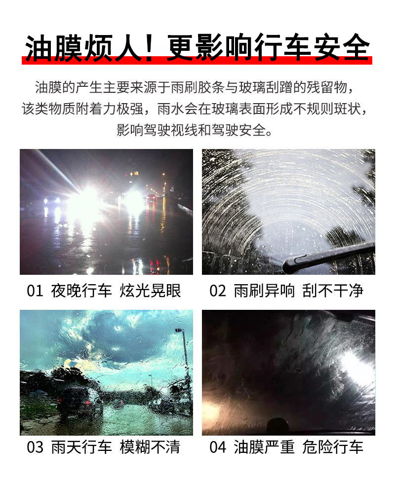 Car Front Windshield Oil Film Cleaning Paste, Powerful Oil Film Removal and Decontamination, Glass Clarity, Powerful Oil Film Remover