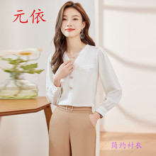 2025秋季新款白色雪纺衬衫女法式时尚甜美上衣设计感小众气质衬衣