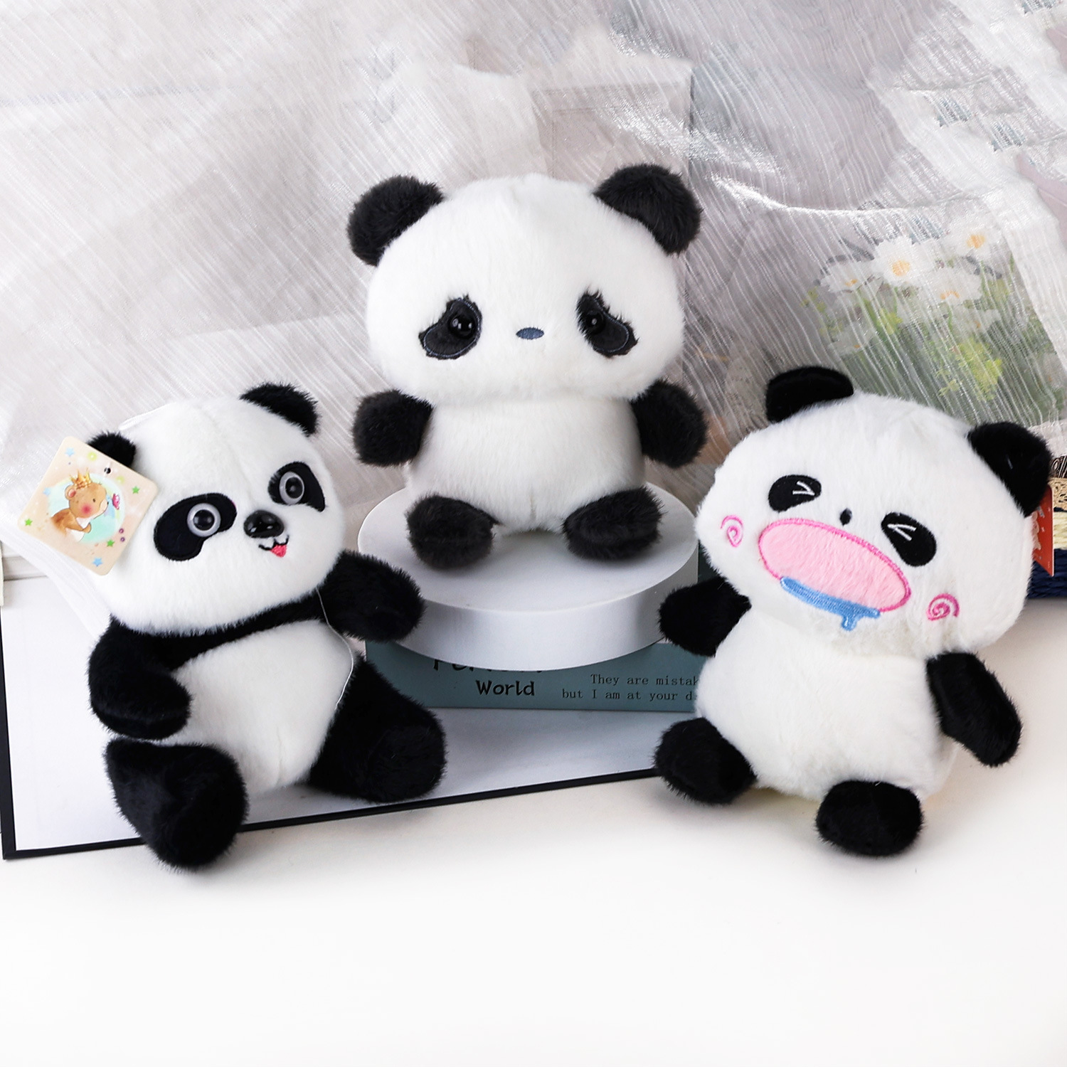 Panda Series Plush Toys Dolls Animal Keychains Birthday Event Gifts Desktop Ornaments Bear