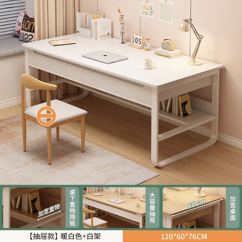 Mesa de estudio de estudiantes en el hogar simple dormitorio moderno con cajones escritorio de computadora simple escritorio de oficina escritorio de trabajo