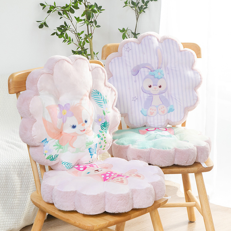 卡通小狐狸加厚毛绒星黛露学生椅垫玲琳娜冬季贝儿屁股坐垫子腰靠