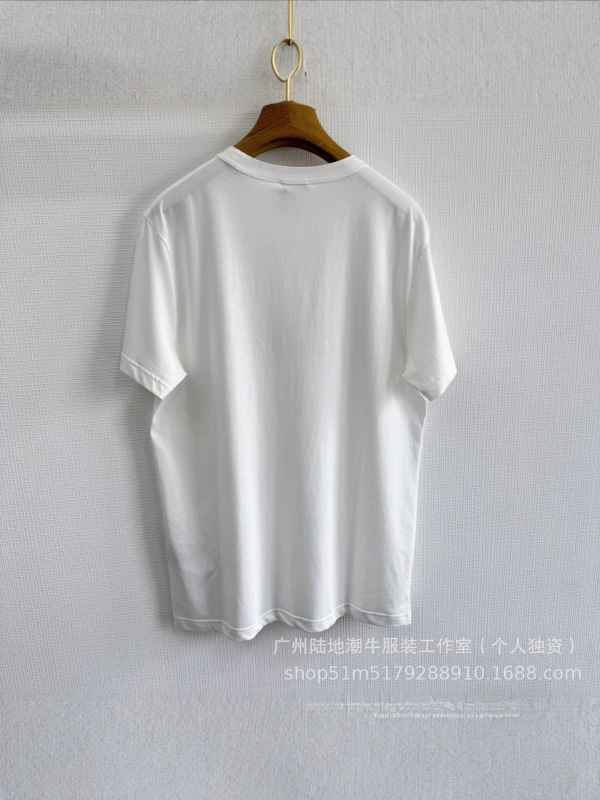 跨境实拍高品质 25FW D家新款闪粉字体圆领短袖闪粉印花情侣款T恤|undefined