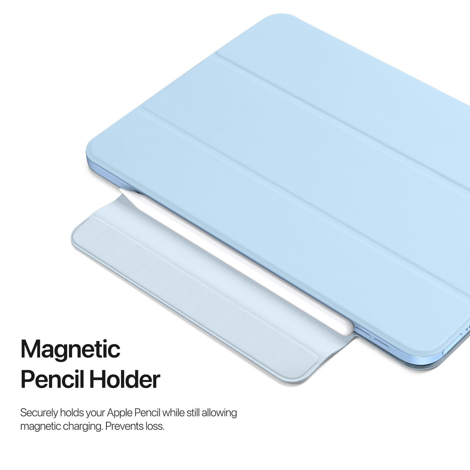 Aplicable para iPad Pro11 succión de doble cara clip iPad 10.9 simple cubierta plana de tres pliegues con cubierta de pluma al por mayor