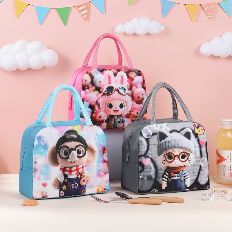 Nuevo paquete de almuerzo de dibujos animados para niños y estudiantes con bolsas de almuerzo de aislamiento térmico bolsas de almuerzo bolsas de almuerzo para trabajar bolsas de viaje a la escuela