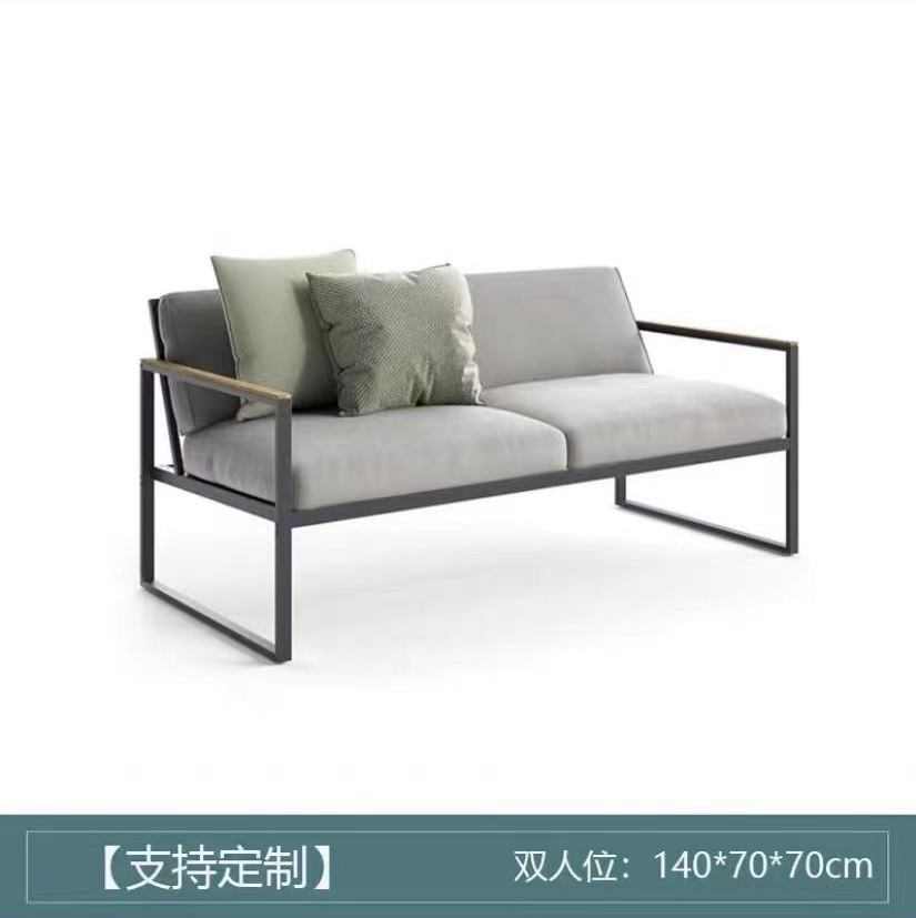 Sofá de aleación de aluminio al aire libre nórdico terraza villa muebles departamento de ventas residencial sofá de acero inoxidable combinación al aire libre